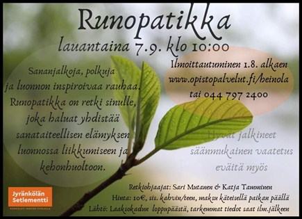 Runopatikointi - Heinolan seudun tapahtumia