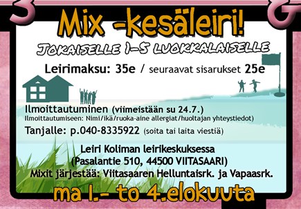 MIX-leiri (lasten kesäleiri) - Keskisuomalainen