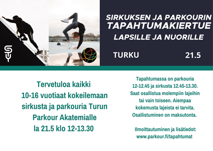 Sirkuksen ja Parkourin tapahtumakiertue - Turku - Varsinais-Suomen menot