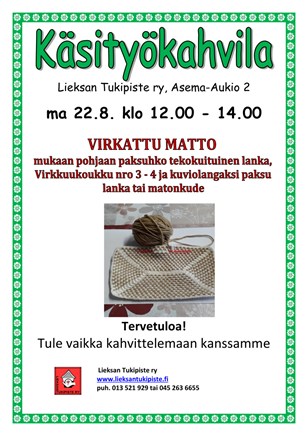 Käsityökahvila - Pohjois-Karjalan tapahtumat